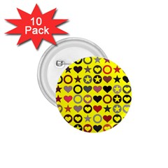 Heart Circle Star Seamless Pattern 1 75  Buttons (10 Pack)