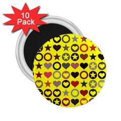 Heart Circle Star Seamless Pattern 2 25  Magnets (10 Pack) 