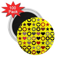 Heart Circle Star Seamless Pattern 2 25  Magnets (100 Pack)  by Amaryn4rt