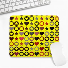 Heart Circle Star Seamless Pattern Large Mousepads