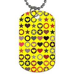 Heart Circle Star Seamless Pattern Dog Tag (one Side) by Amaryn4rt