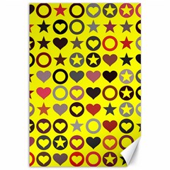 Heart Circle Star Seamless Pattern Canvas 12  X 18  