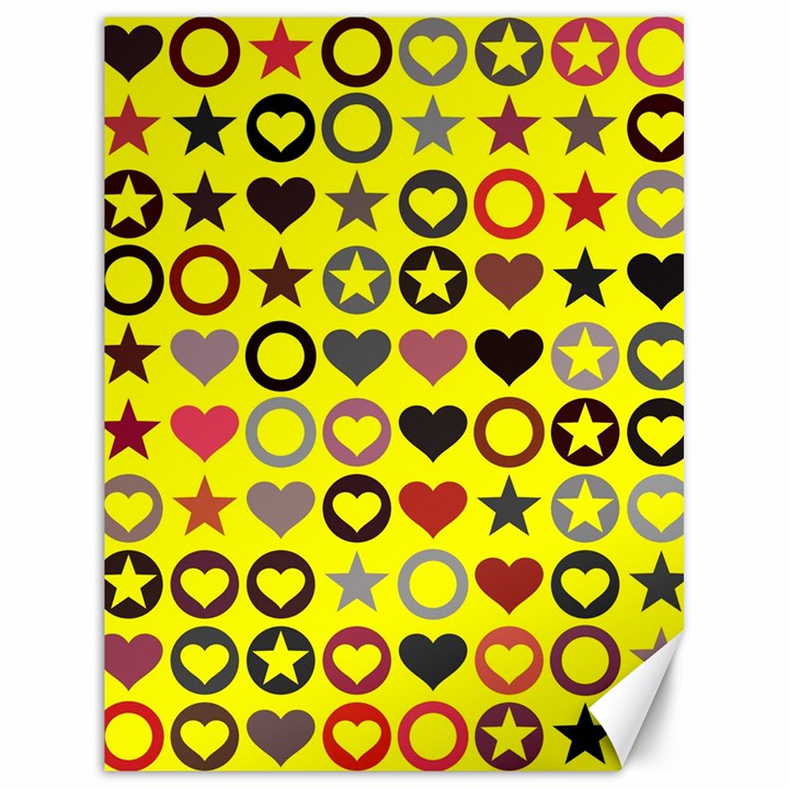 Heart Circle Star Seamless Pattern Canvas 18  x 24  