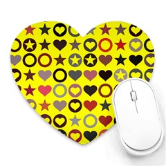 Heart Circle Star Seamless Pattern Heart Mousepads