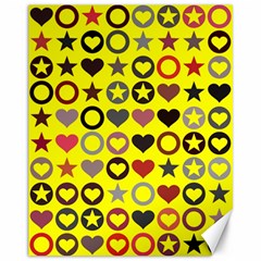 Heart Circle Star Seamless Pattern Canvas 11  X 14  