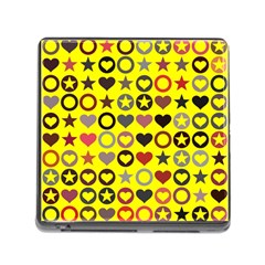 Heart Circle Star Seamless Pattern Memory Card Reader (square)