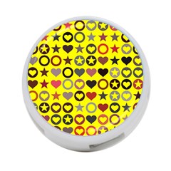 Heart Circle Star Seamless Pattern 4-port Usb Hub (one Side)