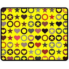 Heart Circle Star Seamless Pattern Fleece Blanket (medium)  by Amaryn4rt