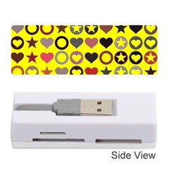 Heart Circle Star Seamless Pattern Memory Card Reader (stick) 