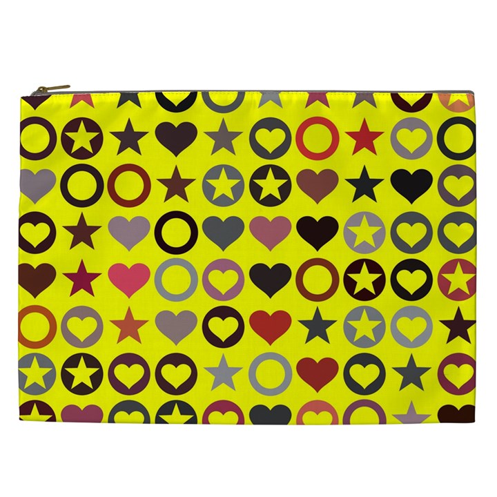 Heart Circle Star Seamless Pattern Cosmetic Bag (XXL) 