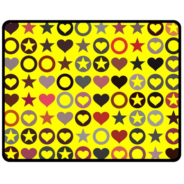 Heart Circle Star Seamless Pattern Double Sided Fleece Blanket (Medium) 