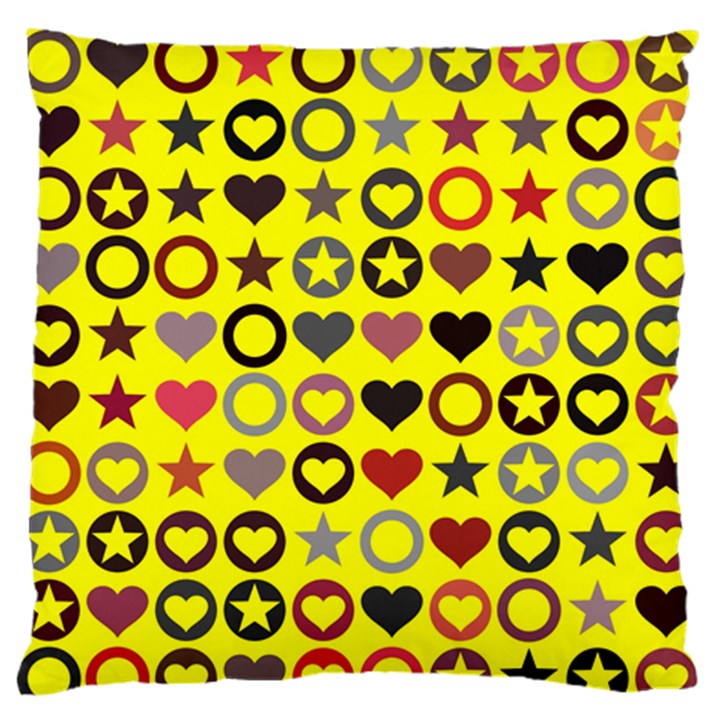 Heart Circle Star Seamless Pattern Standard Flano Cushion Case (Two Sides)