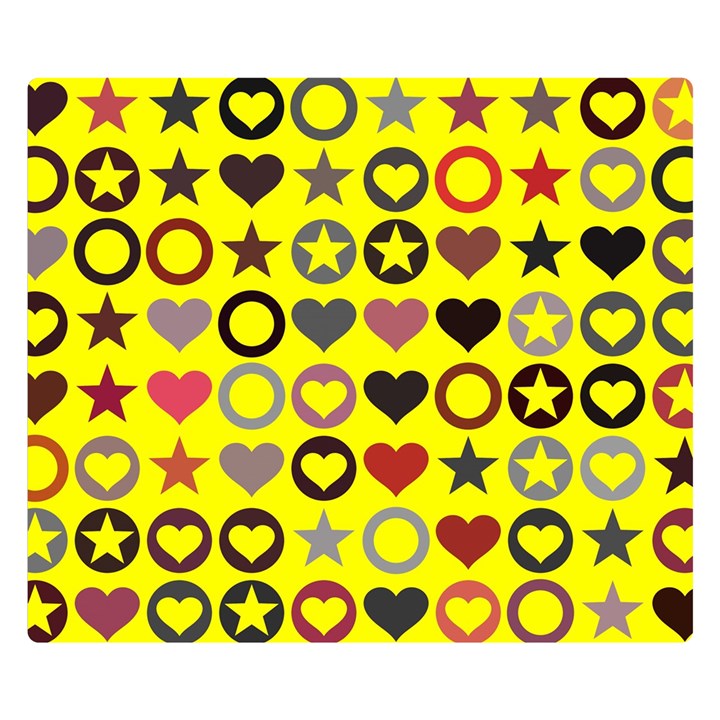 Heart Circle Star Seamless Pattern Double Sided Flano Blanket (Small) 