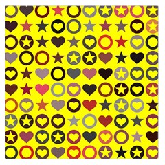 Heart Circle Star Seamless Pattern Large Satin Scarf (square)