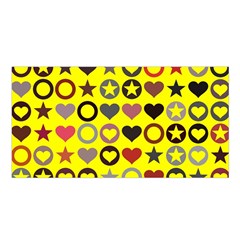 Heart Circle Star Seamless Pattern Satin Shawl