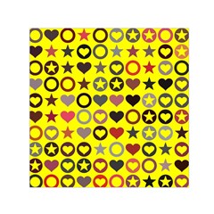 Heart Circle Star Seamless Pattern Small Satin Scarf (square)