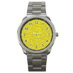 Heart Circle Star Seamless Pattern Sport Metal Watch