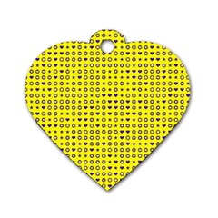 Heart Circle Star Seamless Pattern Dog Tag Heart (one Side) by Amaryn4rt