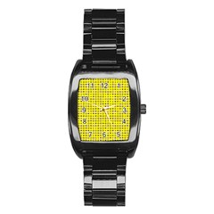 Heart Circle Star Seamless Pattern Stainless Steel Barrel Watch