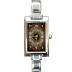 Julian Star Star Fun Green Violet Rectangle Italian Charm Watch by Amaryn4rt