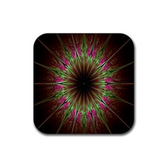 Julian Star Star Fun Green Violet Rubber Coaster (square) 