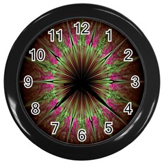 Julian Star Star Fun Green Violet Wall Clocks (black)