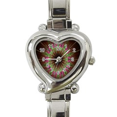 Julian Star Star Fun Green Violet Heart Italian Charm Watch by Amaryn4rt