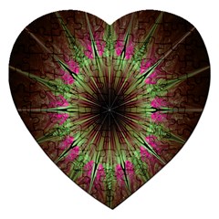 Julian Star Star Fun Green Violet Jigsaw Puzzle (heart) by Amaryn4rt