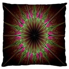 Julian Star Star Fun Green Violet Large Flano Cushion Case (two Sides) by Amaryn4rt