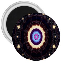 Mandala Art Design Pattern Ornament Flower Floral 3  Magnets by Amaryn4rt