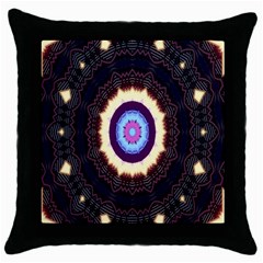 Mandala Art Design Pattern Ornament Flower Floral Throw Pillow Case (black)