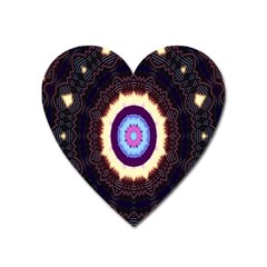 Mandala Art Design Pattern Ornament Flower Floral Heart Magnet