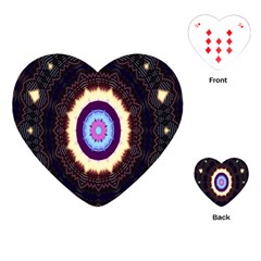 Mandala Art Design Pattern Ornament Flower Floral Playing Cards (heart) 