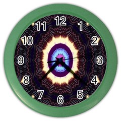 Mandala Art Design Pattern Ornament Flower Floral Color Wall Clocks