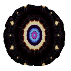 Mandala Art Design Pattern Ornament Flower Floral Large 18  Premium Flano Round Cushions