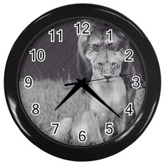 King And Queen Of The Jungle Design  Wall Clocks (black)