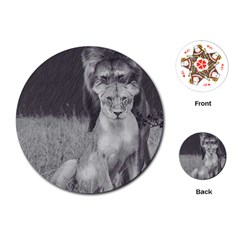 King And Queen Of The Jungle Design  Playing Cards (round) 