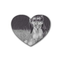 King And Queen Of The Jungle Design  Heart Coaster (4 Pack)  by FrontlineS