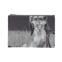 King And Queen Of The Jungle Design  Cosmetic Bag (large)  by FrontlineS