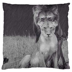 King And Queen Of The Jungle Design  Large Flano Cushion Case (one Side) by FrontlineS