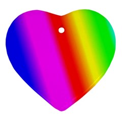 Multi Color Rainbow Background Ornament (heart)