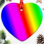 Multi Color Rainbow Background Ornament (Heart) Front