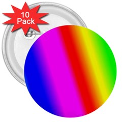 Multi Color Rainbow Background 3  Buttons (10 Pack) 