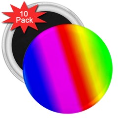 Multi Color Rainbow Background 3  Magnets (10 Pack)  by Amaryn4rt