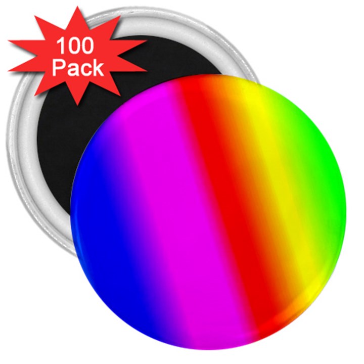 Multi Color Rainbow Background 3  Magnets (100 pack)