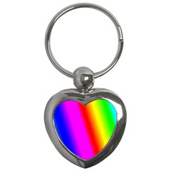 Multi Color Rainbow Background Key Chains (heart)  by Amaryn4rt