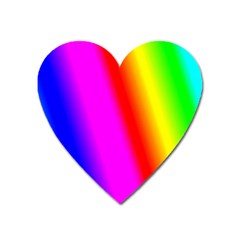 Multi Color Rainbow Background Heart Magnet