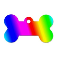 Multi Color Rainbow Background Dog Tag Bone (one Side)