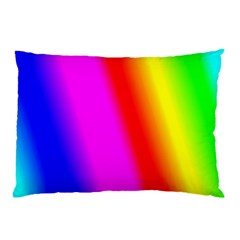 Multi Color Rainbow Background Pillow Case by Amaryn4rt