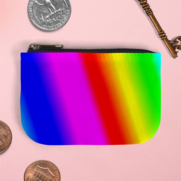 Multi Color Rainbow Background Mini Coin Purses